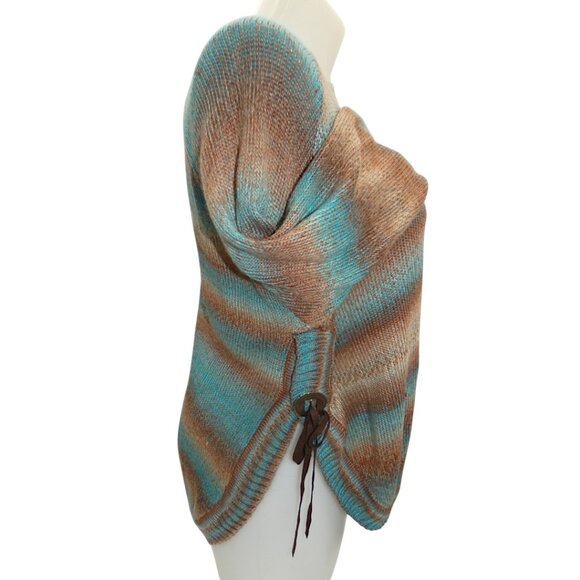 Telluride Blue Brown Striped Sweater Size L Boho Western Cozy Rustic Knit Top - Picture 2 of 7